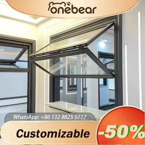 Any Size Custom Aluminium Frame Glass Vertical Folding Push Up Window Practical Fold Up Door Window 