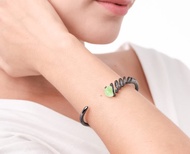 橄欖石925純銀手鐲 調節開口手環 個性化刻字C手環 螺旋造型手鐲