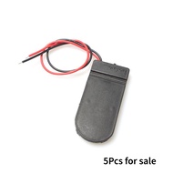 5pcs Hold 2x CR2032 Button Coin Cell Battery Holder Case Storage Black Box 6V Wire Lead With ON/OFF 