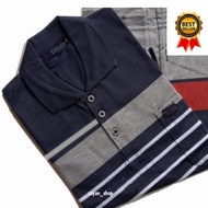 Kaos kerah salur pria lengan pendek pakai saku bagian kiri atas II baju kaos kerah pria berkualitas 