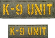 2 Pack Reflective K-9 Unit Patch Reflective Back Panel K-9 Unit Patch with Hook and Loop One Small a