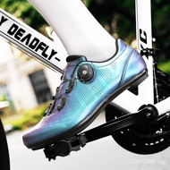 Cycling Shoe Ultralight Carbon Fiber Cycling Shoes Cleats Shoes Non-slip Road Bike Shoes Breathable Self-Locking F66L