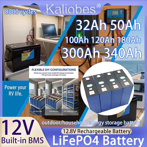 LiFePO4 Battery 12V 30ah32ah 50ah 100ah 120ah 180ah 300ah 340ah 12.8V Lithium Iron Phosphate Battery