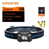 SUPERFIRE ไฟฉายคาดหัว LED ขนาดเล็ก HL06-Aไฟคาดหัวเซ็นเซอร์ตรวจจับการเคลื่อนไหว AAA * 3แบตเตอรี่สว่าง