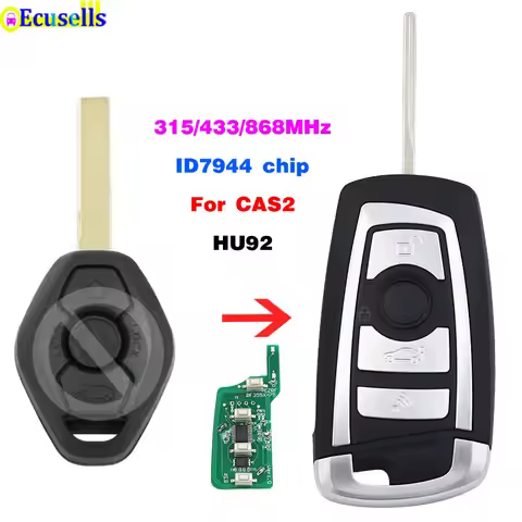 Modified Flip Car Remote Key Fob 315Mhz 433Mhz 868Mhz with ID7944 Chip for BMW CAS2 1 3 5 6 Series E