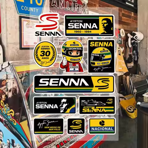 A-Ayrton S-Senna Waterproof Vinyl Stickers for Car Motorcycle Bike Skateboard Laptop Bottle Phone