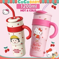1200ML Thermos Bottle Lotso Tumbler Ice Cup with Straw 316 Stainless Steel Large Capacity Portable W