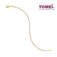 TOMEI Trio Colour Bracelet Yellow Gold 916 (BB1037-3C)