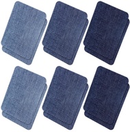 Iron On Denim Patches for Clothing Jeans, 12Pcs No-Sew Denim Patches Assorted Cotton Jeans Repair Ki