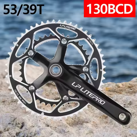 Bcd 130 Chainring 53 39 5 Holes Double Plate Aluminum Alloy Chainwheel For Road Folding Bike Star Di