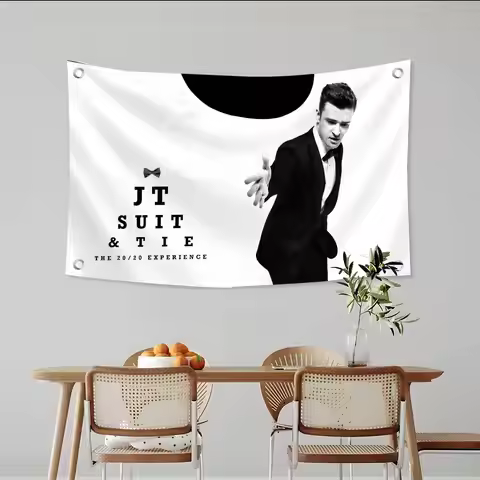 Pop Justin JT T-Timberlake Flags Custom Camping Outdoor Garden room Decor Backdrops Wall Art Family 