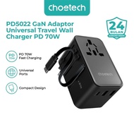Choetech Universal Travel Wall Charger Adapter GaN PD 70W