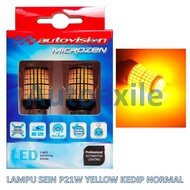 Autovision Microzen LED S25 P21W 1156 Ba15S Yellow Car Turn Signal Light Normal Flashing No Hyper Fl