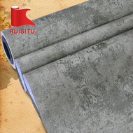 Hongtai Thickened PVC Self-Adhesive Wallpaper Gray Retro Cement Wallpaper Exhibition Hotel Cafe Indu