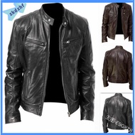 2023Mens Locomotive  Motorcycle Leather Jacket PU Leather Jacket Plus Size Mens Leather Coats Jaket kulit lelaki