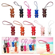 BLACK Lovely Artificial Leather Bunnys Keyring Fashionable Cartoon Rabbit Toy Charm