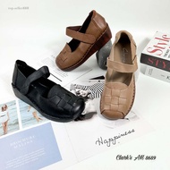 Clarks Women's Leather Shoes Wedges 4 cm 100% Genuine Leather AH 8689