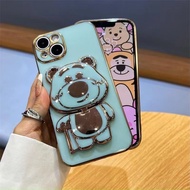 Case For Samsung A51 A71/4G A22/5G A14 A24 Mobile Phone Lotso Bear Glass Stand Cute Type