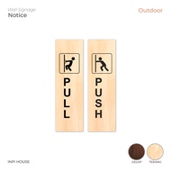 Cafe door push pull Sticker Wallpaper Dinding