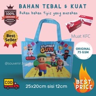 Tas Ultah Stumble Guys Tas Souvenir Ulang Tahun Little Stumble Guys Tenteng Biru Muda ( isi 10 pcs )
