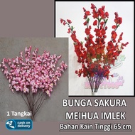 Beauty Bunga Sakura Imlek Meihua 1 Tangkai Bahan Kain Mei Hua Sakura Flower Artificial Bunga Sakura