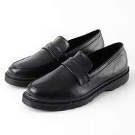 Men's Formal Casual Work Slip On Loafers Shoes Giant Flames Equil Full Black Loafers GF-005