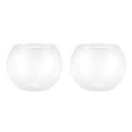 【My garden】 2X Round Sphere Vase In Transparent Glass Fish Tank