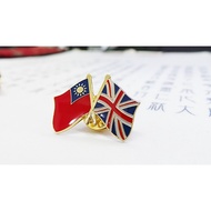 Double Flag Badge Taiwan VS Union Jack 50 In Group Each Triple W2.5 Xh1.5cm