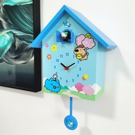 Wall clock, cuckoo clock, alarm clock, bird call, creative children's wall clock, living room table 