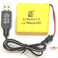 (Ready stok) 4.8v NI-CD battery AA700mAh + USB Charger 4.8v 250mA