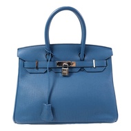 HERMES Togo皮革Birkin 30銀扣手挽袋Vert Bosphore