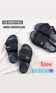 🇰🇷韓國直送 North Face🏔 Woven Slide 黑色魔術貼拖鞋