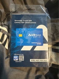 AIRSIM 無國界上網卡 SIM card（有$20儲值額）