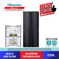 Hisense 4 Door Inverter Fridge 520L RQ515N4AB1 Refrigerator / Peti Sejuk 4 Pintu