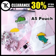 [LOCAL] A5 Waterproof Stationery Pencil Case Transparent PVC Pouch Zipper Storage Bag Unicorn Cactus