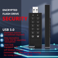 Secure USB drive, encrypted USB 32GB  128GB flash drive hardware password, with keyboard USB3.0 disk