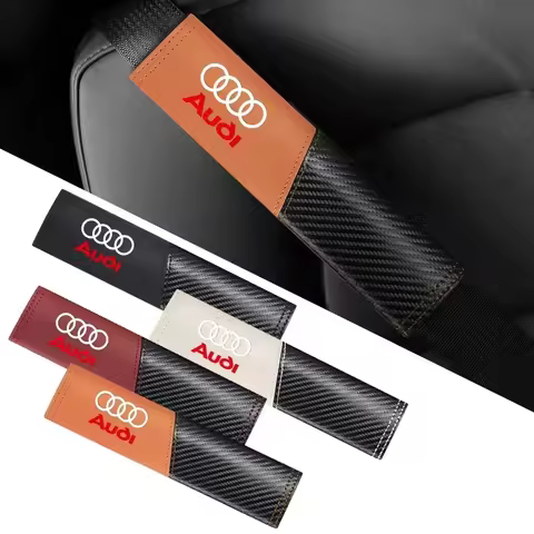 2Pcs Car Seat Belt Shoulder Carbon fiber Protector Pads For Audi Sline A3 8P 8L 8V A4 B8 B6 B7 B9 A6