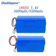 7.4V 3600mAh/5200mAh Rechargeable Battery 18650 2S2P Batteries for Bluetooth Speaker Solar Light Mon