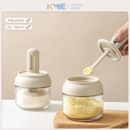 KMIE Spice Glass Bottle Jars with Spoon Seasoning Condiment Bottle Tools 280ml