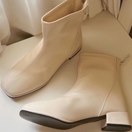 (พร้อมส่ง) Buckleme รองเท้าบู้ทส้นสูงบุขนนุ่ม 1.5 นิ้ว GALE (พร้อมส่ง)