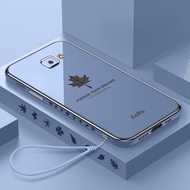 For Samsung Galaxy J3 J5 J7 J4+ J6 Plus J730 J530 J330 Soft TPU Plating Maple Leaf Shockproof Case Cover