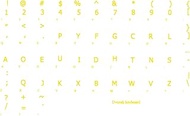 Online-Welcome Dvorak Simplified with Yellow Letters Keyboard Stickers Transparent for Computers Lap