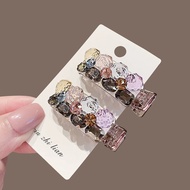 Super Flashing Color Crystal Small Size Side Bangs Duckbill Clip Exquisite Broken Hair Clip Hair Acc