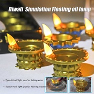 [HAPPY VESAK DAY]New Diwali Simulation LED Candle Lamp Deepavali Decorative Candle Small Floating Decoration Oil Lamp
