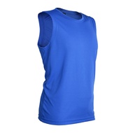 Unisex Sleeveless Plus Size Sport Vest Jogging Gym Runner Badminton Vest (2XS~7XL)~Egyptian Blue
