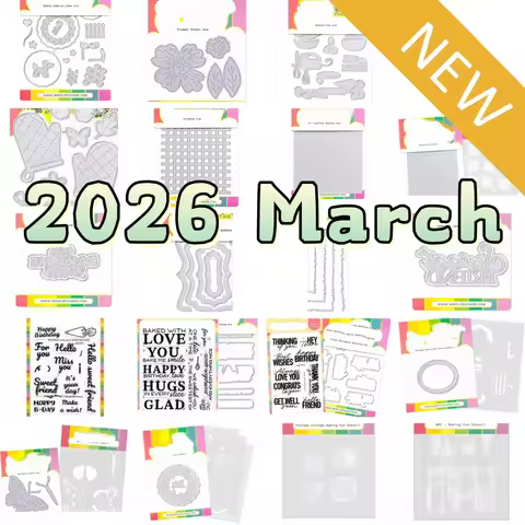 March 2026 New Cake Flower Butterfly Focal Metal Cutting Dies Clear Stamps Stencil for DIY Greeting 