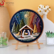 [Seriena.my] DIY Nativity Embroidery Kit with Stamped Embroidery Patterns Embroidery Stitches Practi