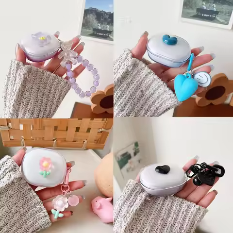 Gradient for Redmi Buds 4 Lite Case Transparen Pattern Flower Keychian Silicone Earphone Cover Cute 