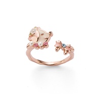 Korean Ring 16K Rose Gold Small Flower Dog