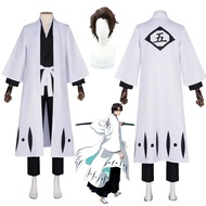 Anime Bleach Aizen Sousuke Cosplay Costume with Wig and Kimono Outfit